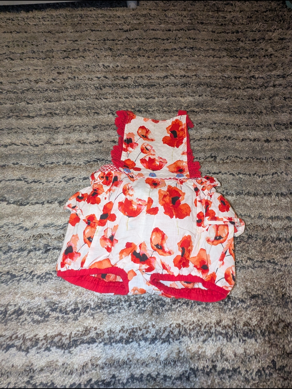 Matilda Jane White Romper with Red Floral Print